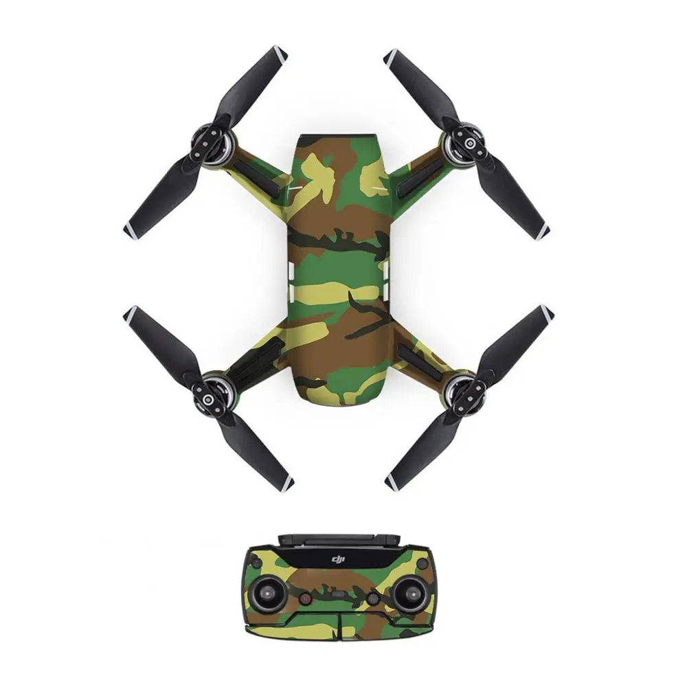 Камуфляжная наклейка из ПВХ для DJI Spark Drone body+ пульт дистанционного управления+ 3 батареи Защитная крышка DJI Кожа Наклейка s