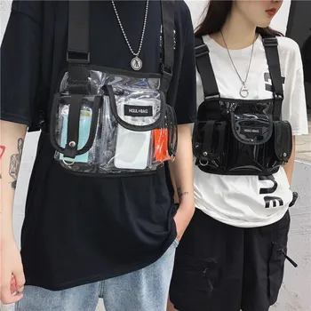 

NEW Functional Tactical Vest Multifunctional Chest Bag Male Transparent Bag Fashion Brand Japanese Tooling Vest Shoulder Bag Ins