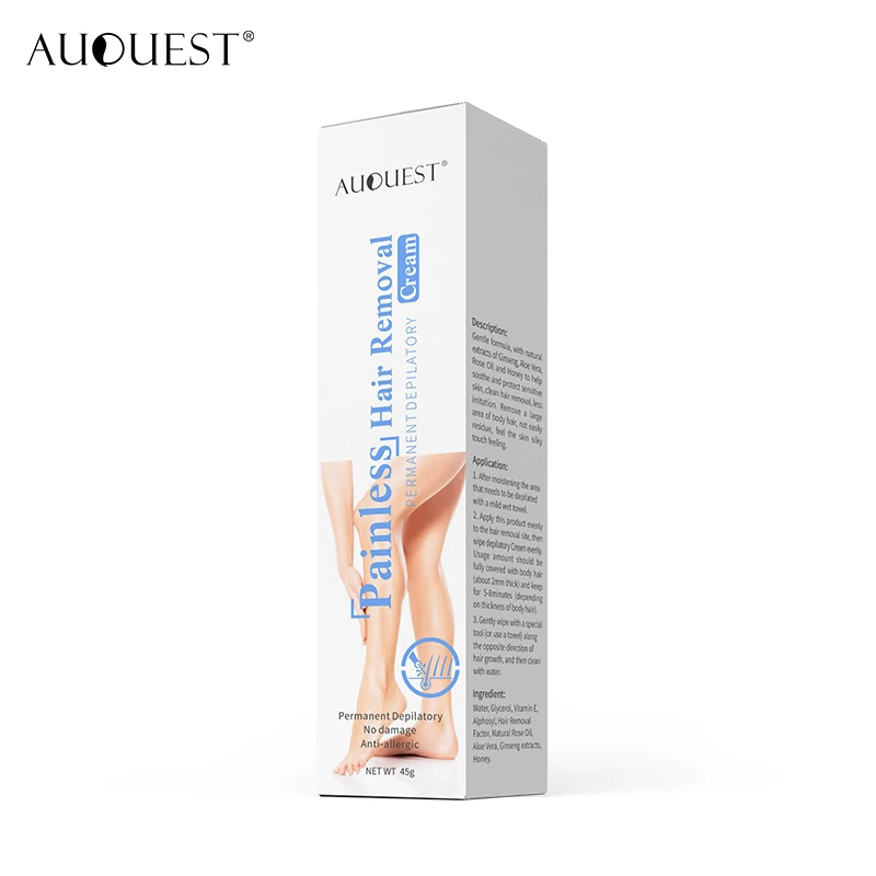AuQuest крем для удаления волос нежный Эпилятор безболезненный депилятор крем для подмышек ног бикини линия удаления волос WaxUnisex 45 г