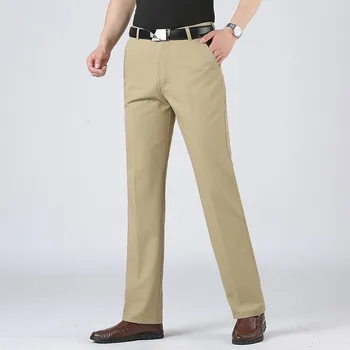 

Plus Size 40 Men Spring Summer Brand New Business Casual Pants Men Washed Cotton Solid Fashion Soft Trousers Pants Men Clothing
