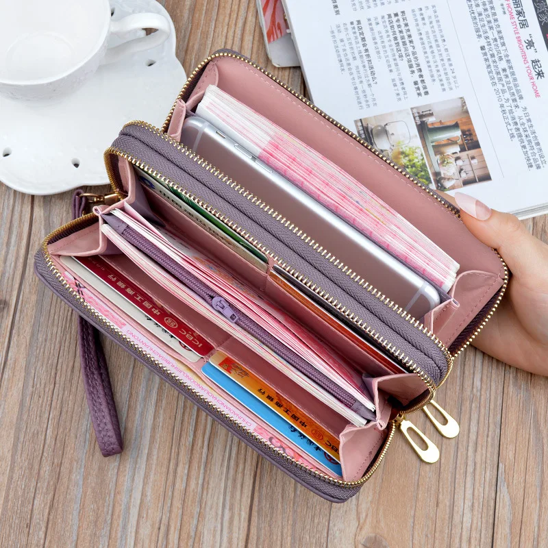 

Women's wallet double clutch bag fashion wallet long large capacity double zipper hand wallet female