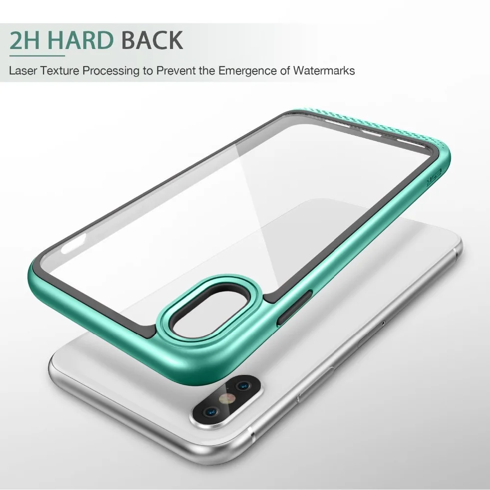 Чехол ESR для iPhone X, сверхпрочный двухслойный Твердый чехол с бамперной рамкой, Прозрачная Жесткая задняя крышка для iPhone 7, 8 Plus, Coque Fundas