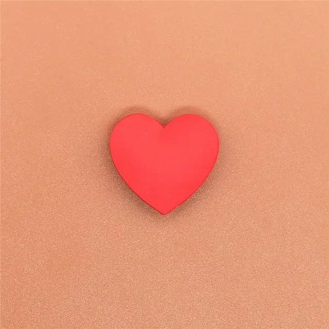 Single Sale 1pcs Shoe Charms Cartoon Heart-shaped Garden Shoe Accessories Buckle Decorations Fit Croc Wristband JIBZ Kids X-mas Red Heart-shaped