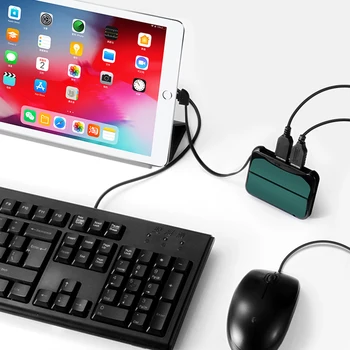 

USB Camera Reader For Iphone 4 in 1 Dual USB Extended Adapter For Ipad Lightning To Keyboard/Mouse USB OTG Adapter For IPhone