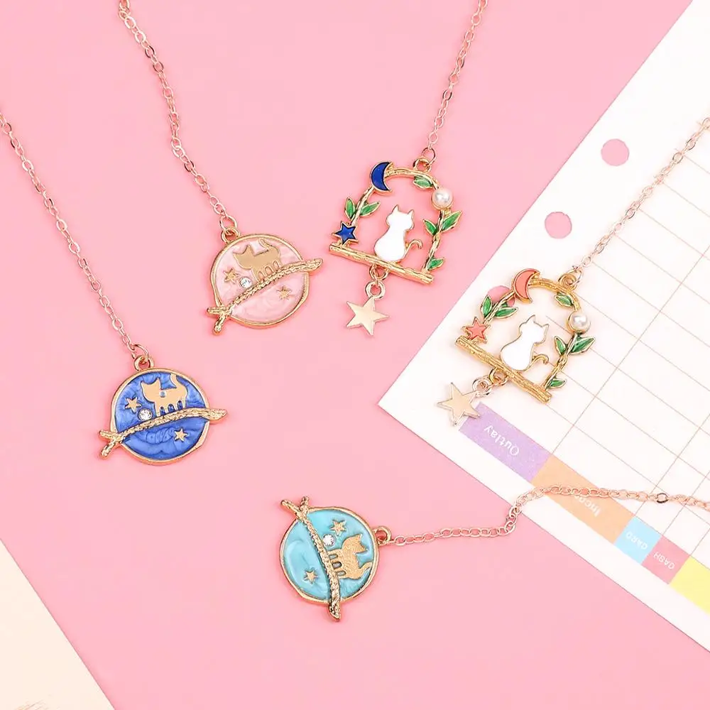 

1PC random kawaii Cat Metal Bookmark Cartoon Animal Book Decoraction for Kid Gift School Supplies Pendant Bookmarks stationery