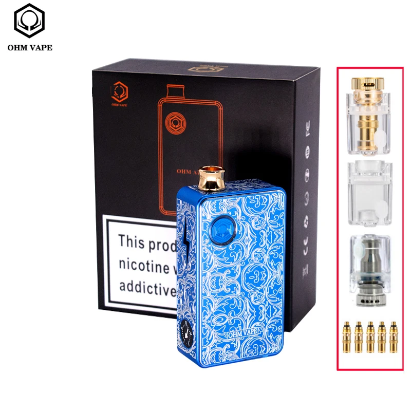 Оригинальные электронные сигареты OHM AIO Vape Kit 45 Вт боксмод набор 3 мл OhmAio Tank Ohm aio Pod
