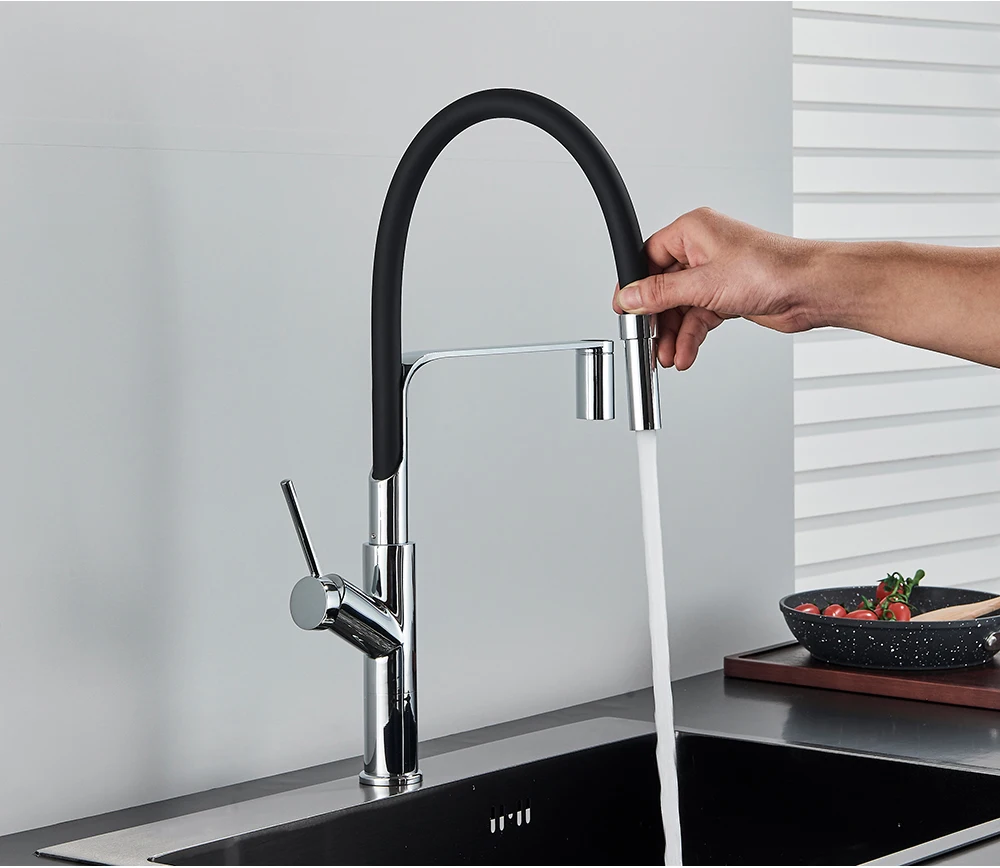 small kitchen sink Matte Black Kitchen Faucet Pull Down Sprayer Chrome Single Handle High Arc Copper Kitchen Sink Faucet Universal Pipe Mixer Tap new kitchen sink