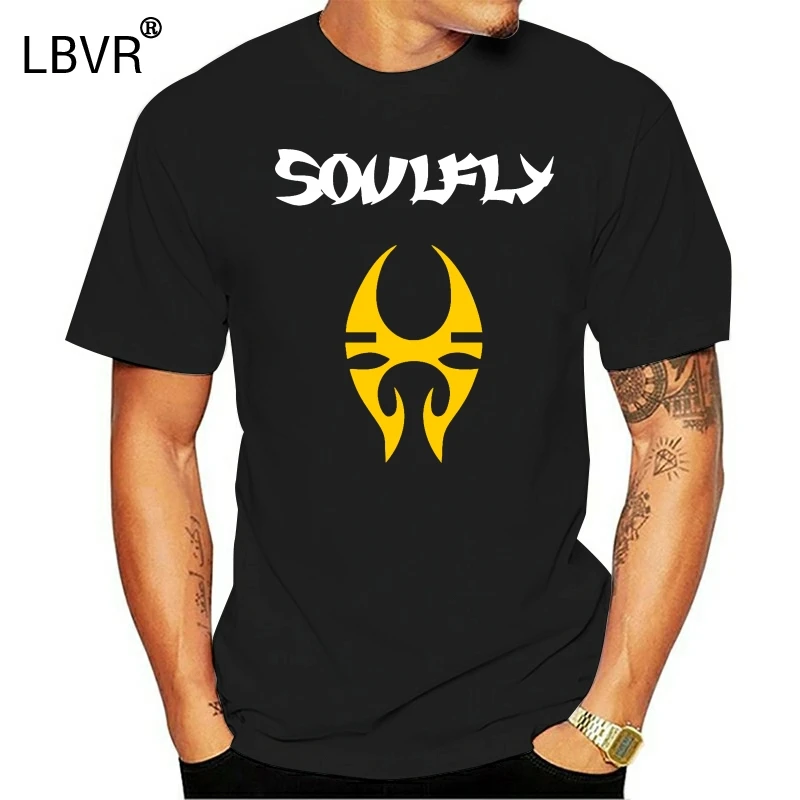 Новинка черная футболка SOULFLY с этническим логотипом размеров S- XXL принтом Max