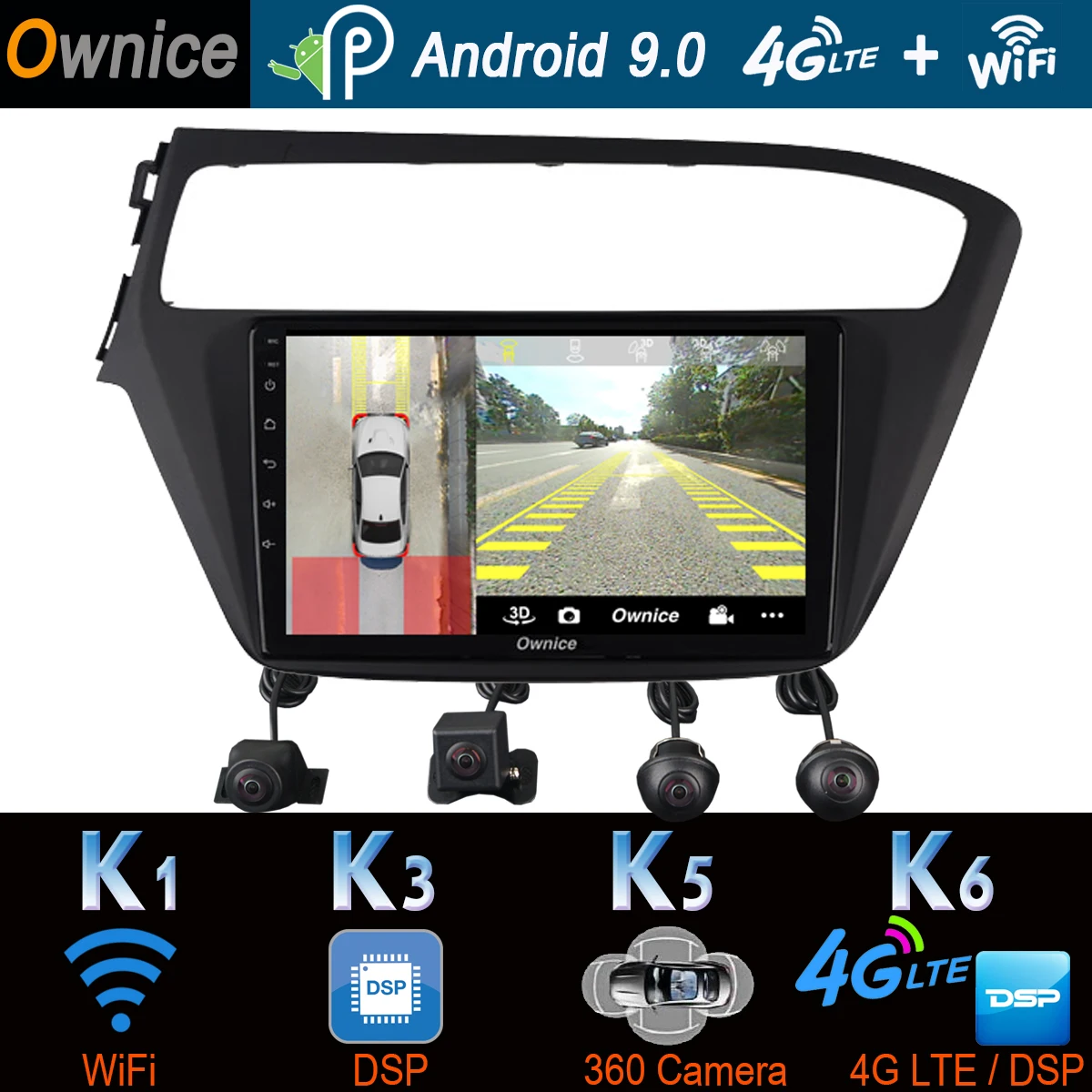 1 DIN 360 ° панорамный Android 9 0 8 ядерный 4G + 64G SPDIF DSP CarPlay автомобильный мультимедийный