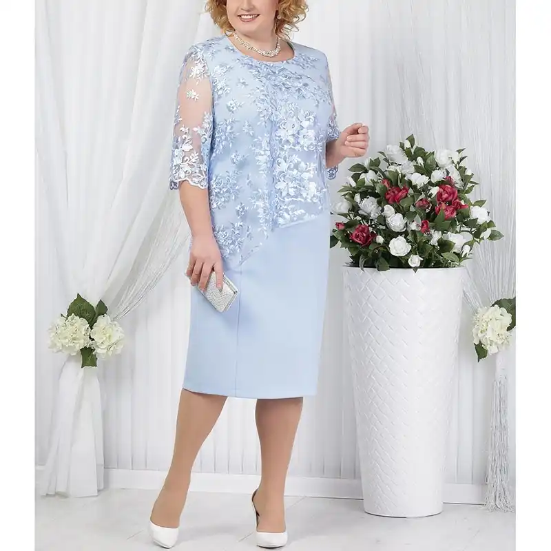 Short Plus Size Mother Of The Bride Dresses Half Sleeve Formal Wedding Party Gown Lace Patchwork Robe Mere De La Mariee 2020 Mother Of The Bride Dresses Aliexpress
