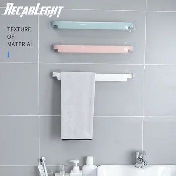 

Self-Adhesive Bathroom Towel Bar Wall-Mounted NO Drilling Plastic Kitchen Towel Hanging Rack Holder Saving Space Easy To Install