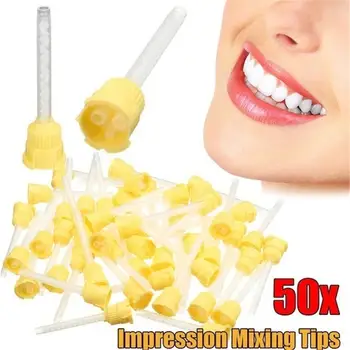 

50PCS 1:1 Dental Materials Dentistry Silicone Rubber Gun Conveying Mixing Head 4.2 mm Disposable Silicone Rubber Mixing Head a5