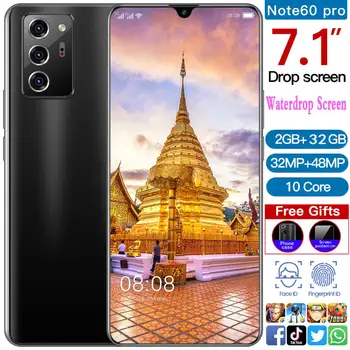 

Note 60 Pro 32GB Global Version Smartphone 10 Core Dual Sim Cards 7.1 inc Mobile phones Waterdrop Screen 5600mAh Cell Phones