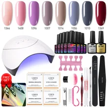 Modelones, 23 шт./лот, Гель-лак для ногтей, светодиодные инструменты для ламп, наборы, долговечный салонный гель для ногтей, впитывается, грунтовка для ногтей, основа, топ, наборы гелей