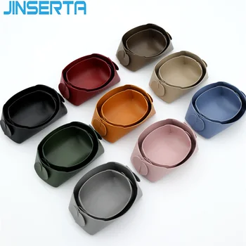 

JINSERTA PU Leather Folding Tray Jewelry Display Plate Cosmetic Organizer Desktop Keys Coins Wallet Sundries Decor Tray Gifts
