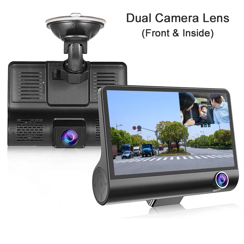 

Car DVR 3 Cameras Lens 4.0 Inch Dash Camera Dual Lens With Rearview Camera Video Recorder Auto Registrator Dvrs Dash Cam
