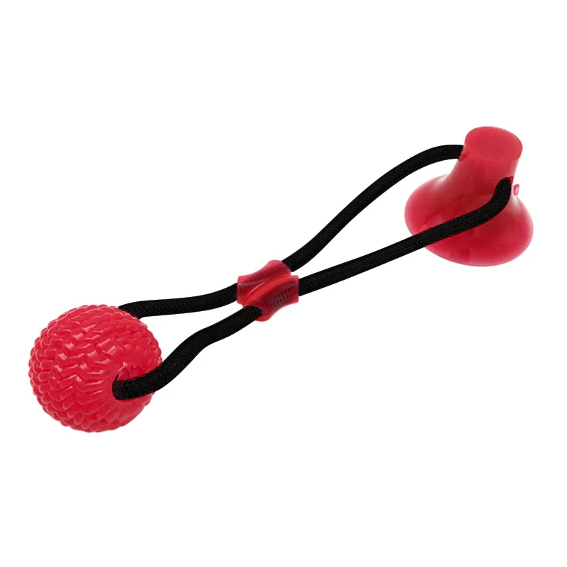 Интерактивная забавная игрушка для домашних животных с присоской, толчок для собак с Tpr, самоиграющийся резиновый шар, чистка зубов, жевание Iq, игрушки для щенков - Цвет: Black rope
