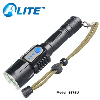 

TMWT Powerful 1000 lumens XML-T6 10W Long Range Tactical USB Flashlight IP55 water resistant Troch light with Power Bank