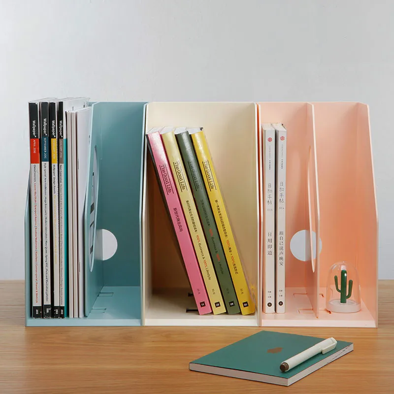 Detachable Magazine File Storage Rack DIY Office Sundries Book Stand Table Document Filing Box Organizer Bookends | Дом и сад
