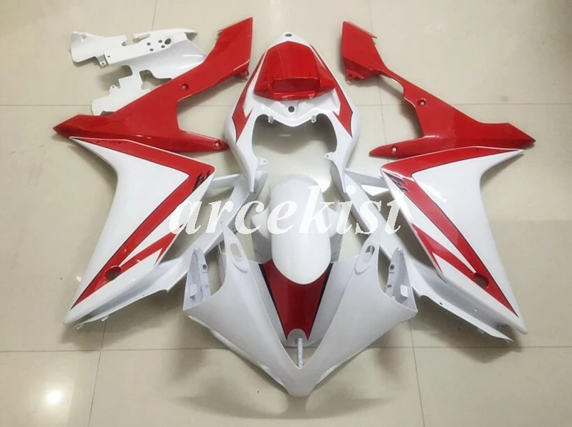

Top Injection Mold New ABS Motorcycle Full Fairings Kit Fit for YAMAHA YZF-R1 2007 2008 07 08 bodywork set white red