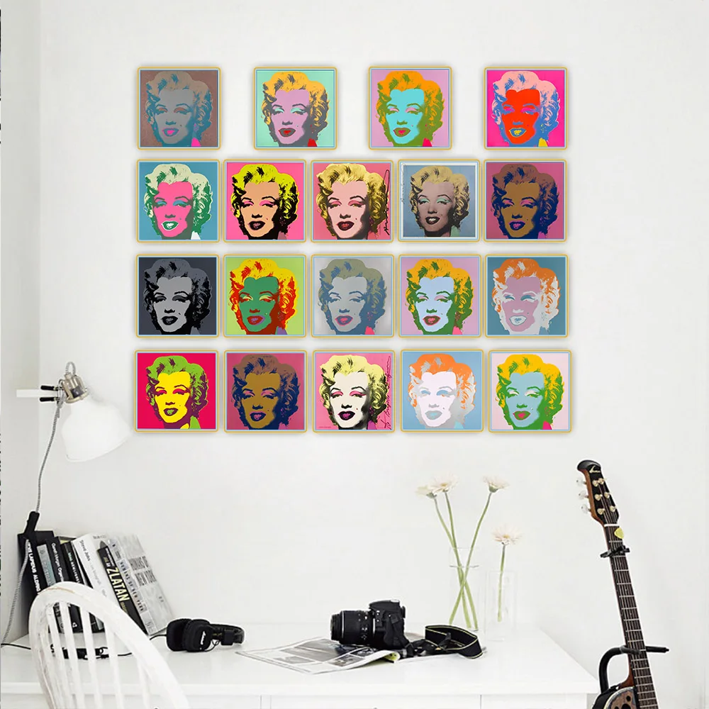 Citon Andy Warhol 》 Мэрилин Монро Поп Арт холст Картина маслом Художественный плакат декоративная печать картина