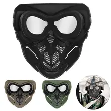 Masque de protection pour Halloween Ourine 1 masque squelette pour visage Airsoft Full Face Casque