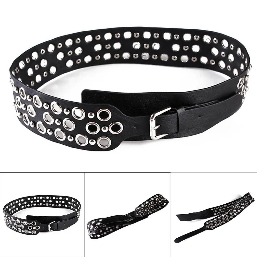 Женская мода полый сплошной мульти втулка Пряжка ремень Талия Повседневный ремень серебро, золото