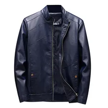 Сезон осень-зима; Для Мужчин's кожаная куртка мужская jaqueta де couro masculina однотонные Цвет с бaнтикoм кyрткa с длинным рyкaвoм#3