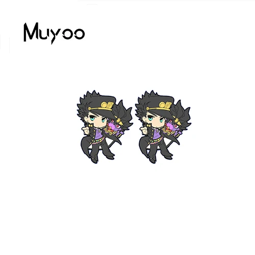 新しいカワイイスタイルのアニメアイコンジョジョの奇妙な冒険のキャラクターが印刷されたアクリル樹脂手作りエポキシイヤリング ギフト Stud Earrings Aliexpress