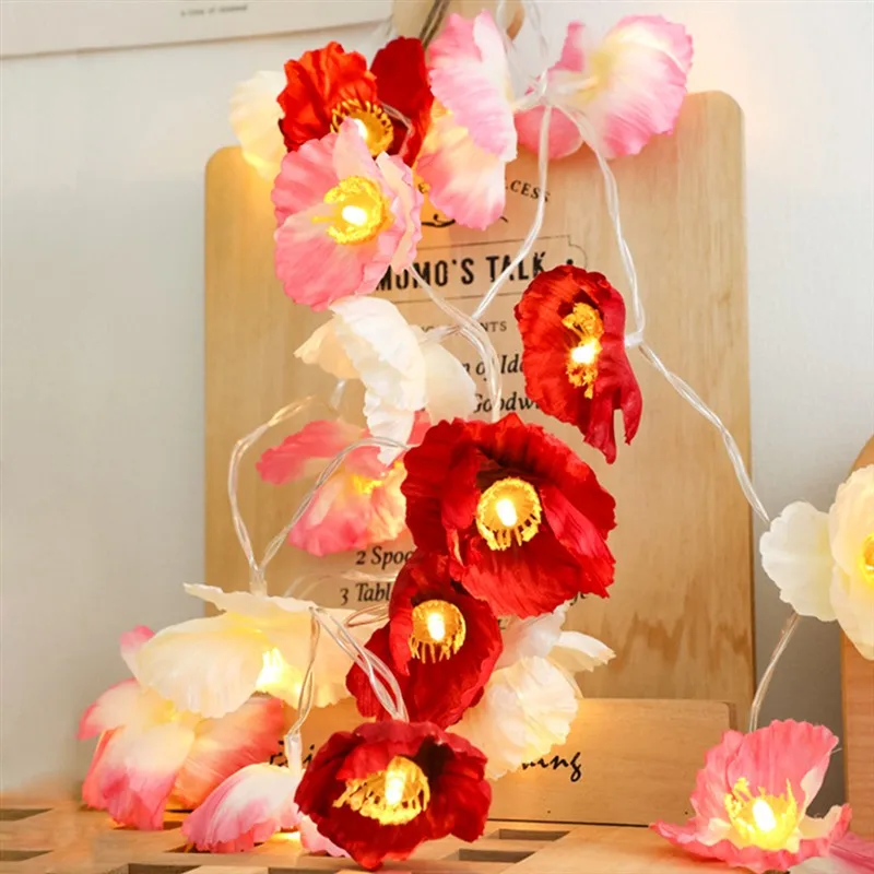

3M 20LED Artificial Flowers Light Strings Hawaiian Artificial Plumeria Flower Battery Powered Fairy Starry Lights Lamp string