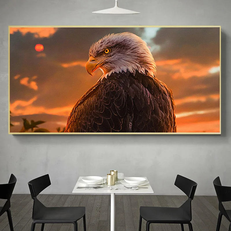 5 Pieces Home Decor Canvas Print Painting Wall Art Flying Eagle Animal Poster 