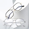 Double Beam Metal Polygon Finished Myopia Glasses Women Men Literary Student Prescription Eyeglasses Diopter 0 -0.5 -1.0 To -6.0 4
