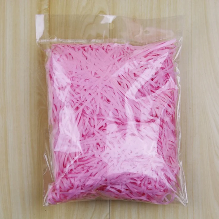 Красочная нарезанная бумага Raffia наполнитель подарочной коробки Свадебная вечеринка Единорог вечерние украшения Crinkle Cut бумага Shred упаковка подарочный пакет - Цвет: rose