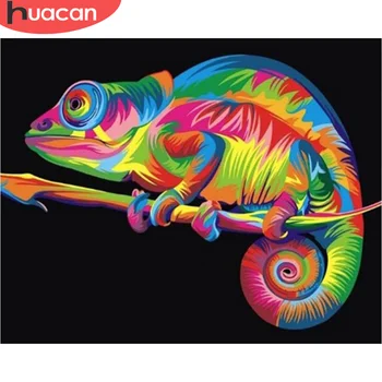 

HUACAN DIY Pictures By Number Lizard Kits Drawing On Canvas Painting By Numbers Animal Hand Painted Paintings Art Home Decor