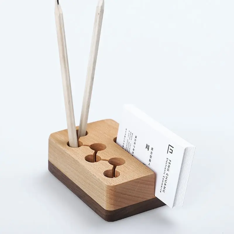 Творческий деревянная визитная карточка Настольный держатель выставочный элемент офисная коробка для хранения аксессуары нежный практичная#723
