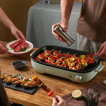 

Electric oven household electric baking pan smokeless Korean multi-function barbecue meat machine grilled fish teppanyaki dish