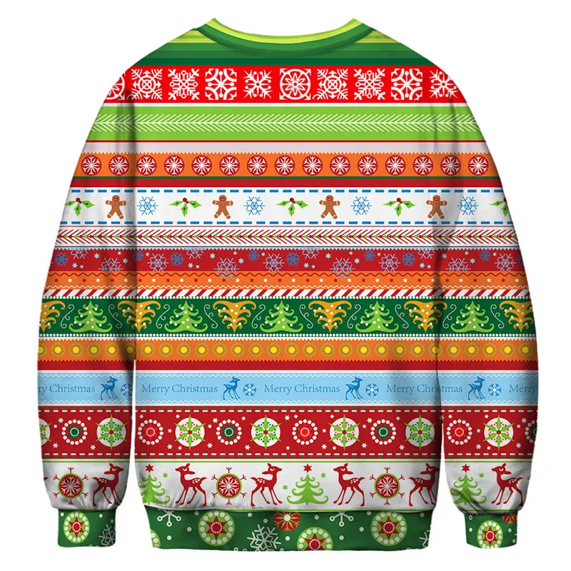 Рождественский джемпер с объемным рисунком снеговика, оленя, свитер с рисунком станты Клауса, уродливые Рождественские свитера, топы, забавные пуловеры для мужчин и женщин