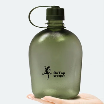 

1L large capacity sports bottle travel portable water bottle army fan flat kettle outdoor sports bottle