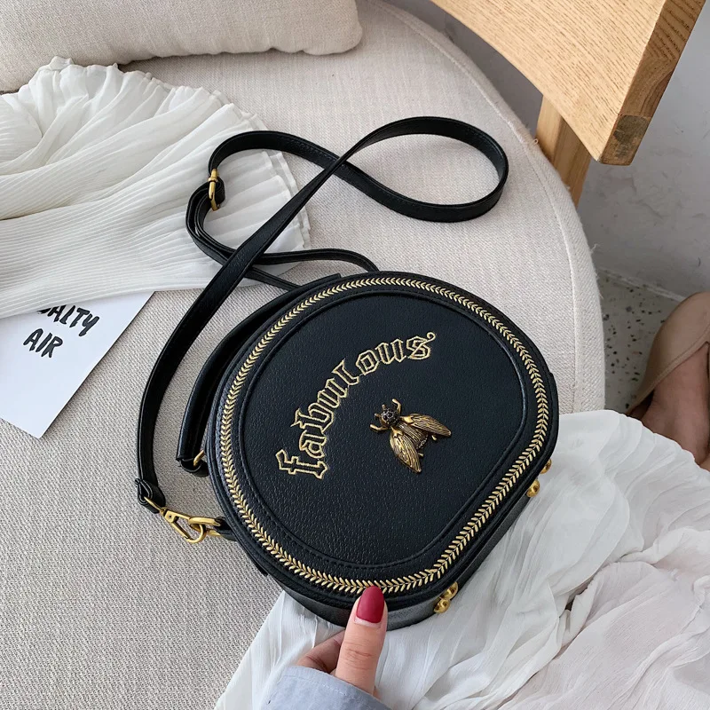 

Small Bee Bag Women's Small Bag 2019 New Style Fashion Network Red Small round Bag Small CK Hand Crossbody Bag Fashion