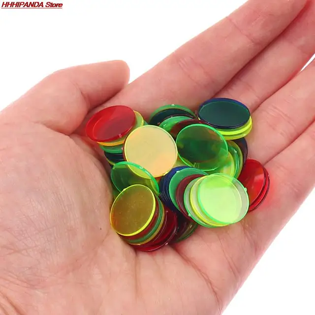 100pcs 15mm Montessori Learning Education Math Toys Learning Resources Color Plastic Coin Bingo Chip Kids Classroom Supplies 6