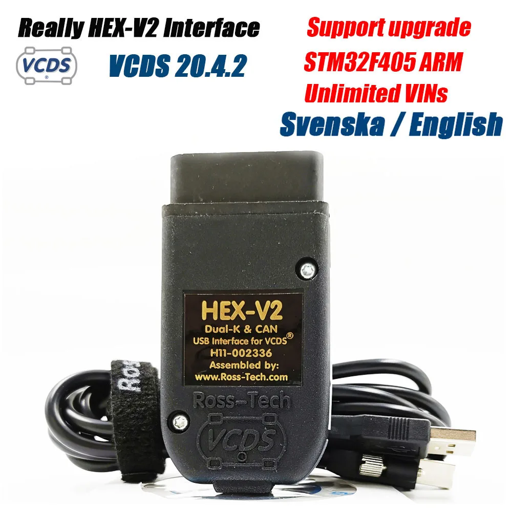 2020 реально hex v2 VAG COM 20 4 VAGCOM 20.4.2 VCDS HEX V2 USB интерфейс для VW AUDI Skoda Seat Unlimited VINs