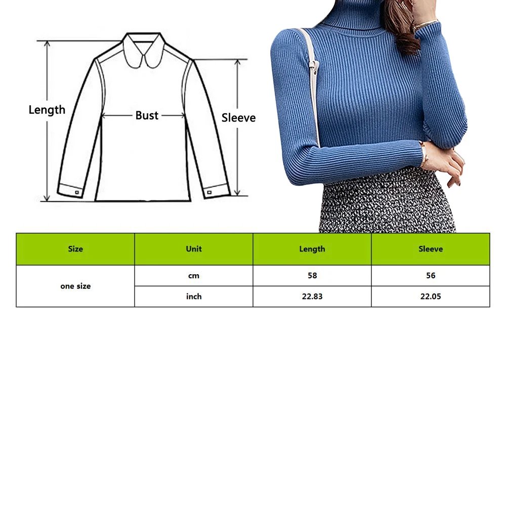 LASPERAL Autumn Winter Women Knitted Turtleneck Sweater Casual Soft polo-neck Jumper Fashion Slim Femme Elasticity Pullover