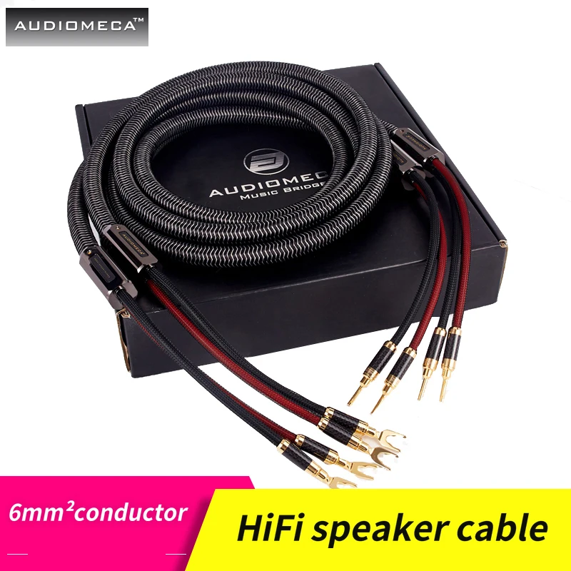1 пара AUDIOMECA hifi кабель для динамика OFC Чистая медь аудио соединительный |