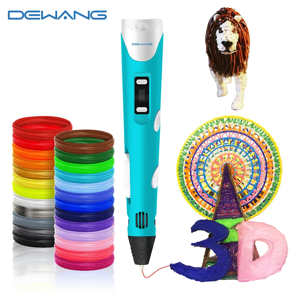 

DEWANG Brand Second Generation 3d pen printing Display Screen AU/US/UK/EU Plug With 20 Color 5M ABS Filament Free Shipping