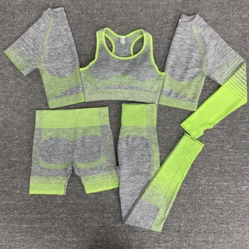 

Seamless Women Yoga Sets Female Sport Gym suits Wear Running Clothes women Fitness Sport Yoga Suit Long Sleeve yoga clothing