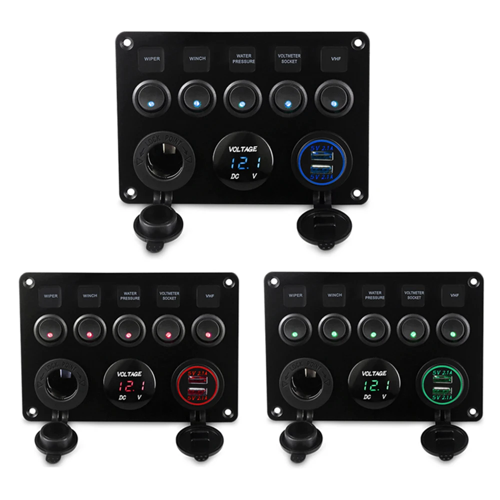 Двойной USB порт выхода автомобиля корабля яхты комбинированная панель 5 Gang