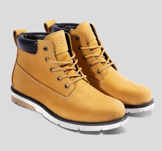 Xiaomi tooling/Простые повседневные кожаные мужские ботинки из воловьей кожи; повседневные уличные ботинки из кожи с высоким вырезом; Ботинки martin - Цвет: 39