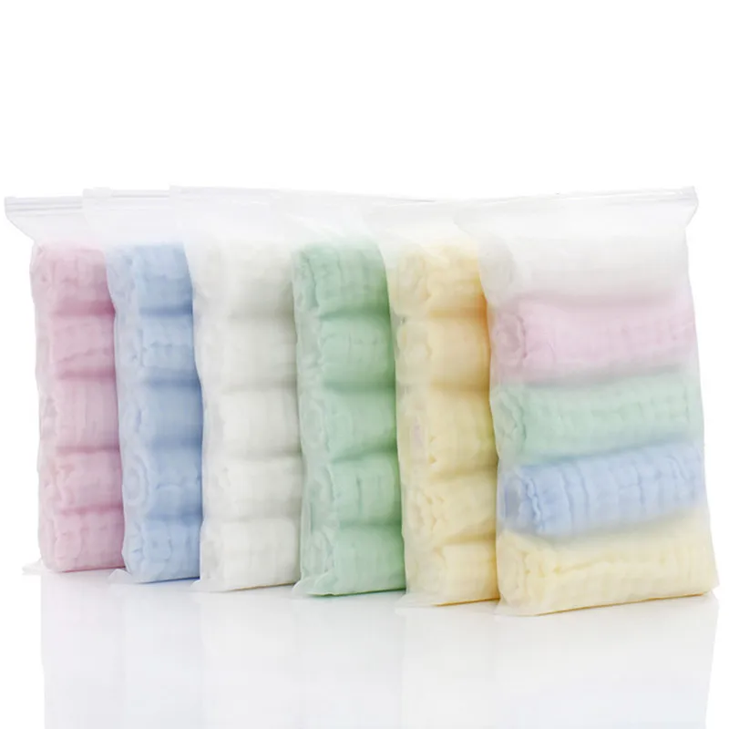 Serviette de salive en mousseline, serviette en coton, adaptée au hoquet de bébé, lavage du visage, 5 pièces par ensemble