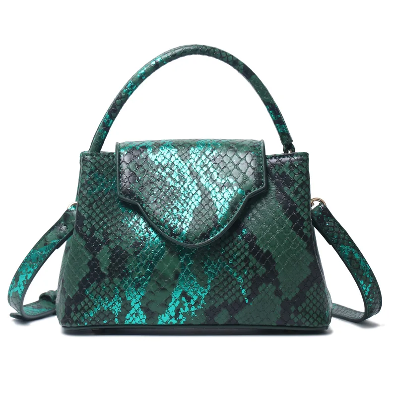 PU Ostrich Pattern Handbag para Mulheres, Bolsa de Ombro Tote, Cobra Khaki, Marca de Luxo, Designer, Hot Sales, Ins