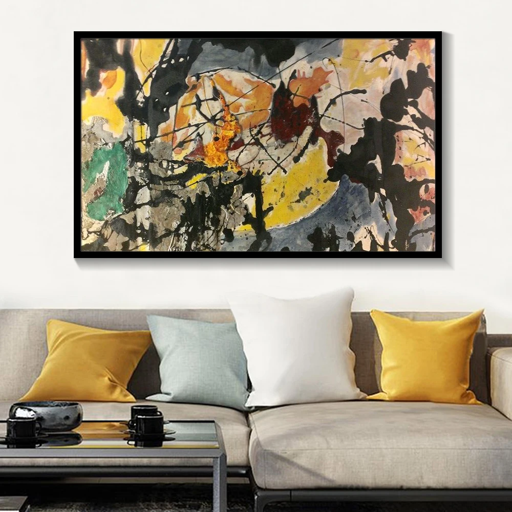 Jackson Pollock абстрактные Масляные картины цветные современные плакаты и принты